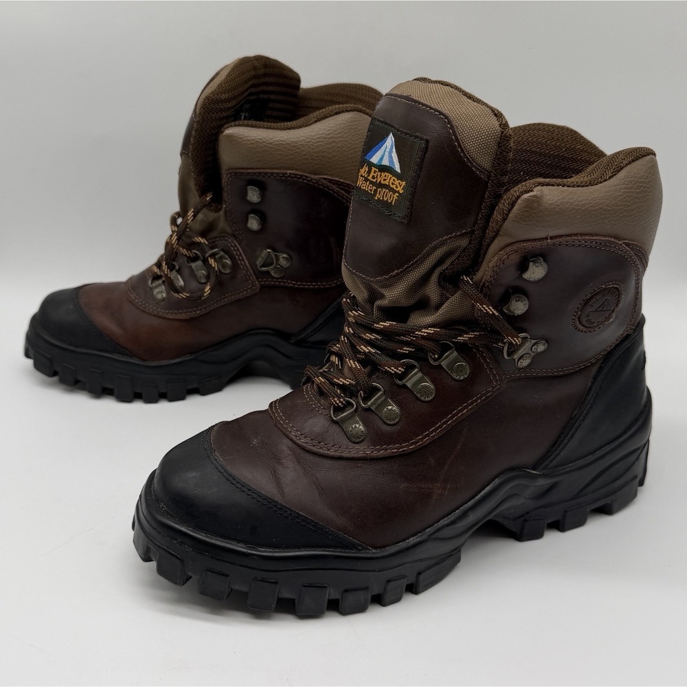 BRAHMA Steel Toe Work Boots Brown Leather  Slip On Shoes Size 9